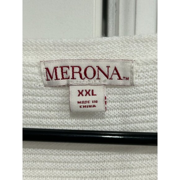 Merona NWT Womens Textured Ribbed White Pullover Tunic Sweater XXL - Picture 5 of 9